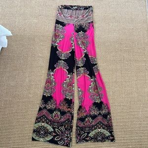 Colorful flare pants. Very stretchy and comfortable!